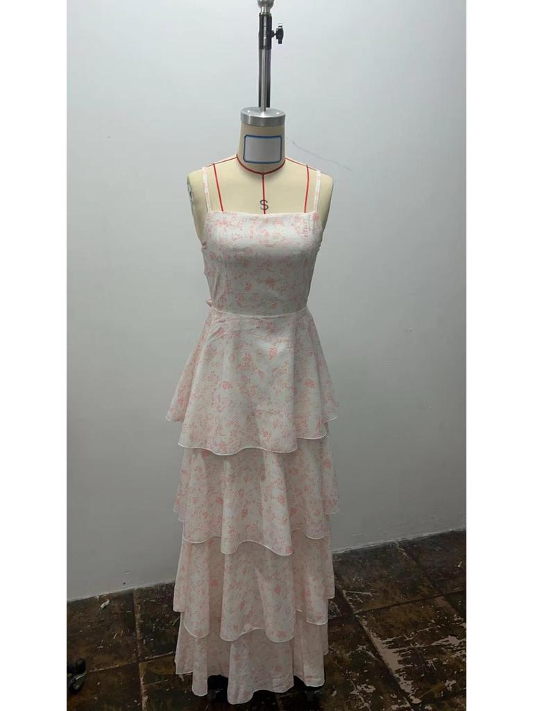 2024 Spring/Summer European & American Floor-Length Printed Dress (2 Colors) for Holiday Parties