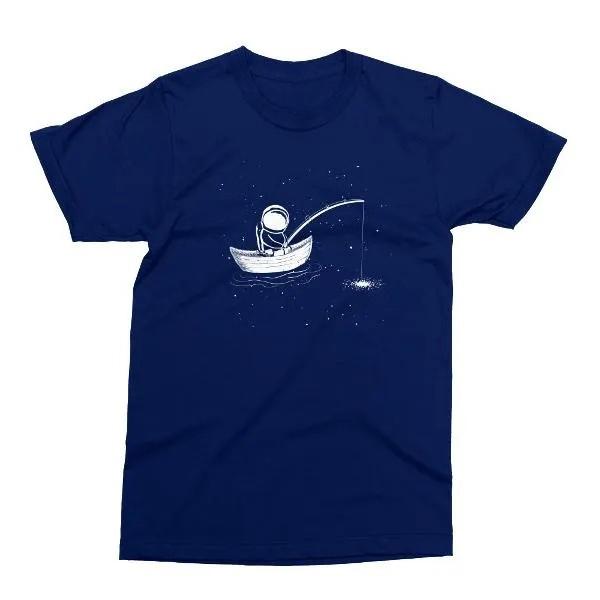 Best Selling Astronaut Fishing T Shirt Printed On Soft Ringspun Cotton Funny Space Tshirt Milky Way Spaceunisex Tee Unisexs Unisexs