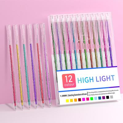 Glitzer Gelstift Set Sanftes Schreiben Farbige Zeichenstifte Tragbar Journaling Basteln Doodling Glitzerstifte