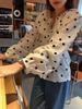 Women's Sweet Polka Dot Long-Sleeve Color Block Shirt, 2026 Spring Korean Style, Single-Breasted with Doll Collar