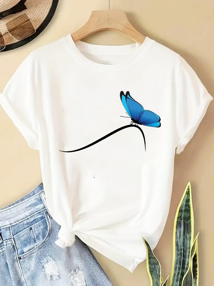 (Asian Size) leopard trend cute 90s Women Casual Short Sleeve T  Tee Top Clothing Shirt Fashion Printed Lady Female Graphic T-shirts