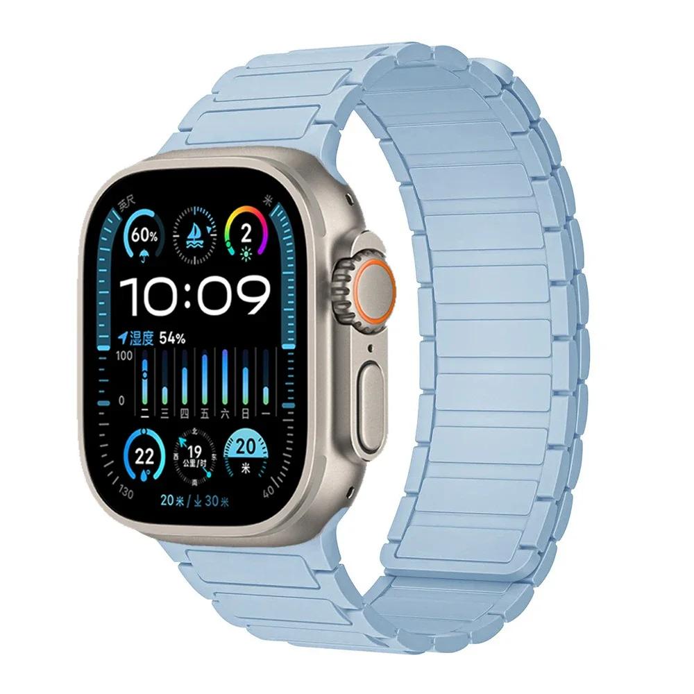 Silicone Strap for Apple Watch Band 49mm 46mm 42mm 45mm 44mm 41 40mm Bracelet iWatch Series 11 10 9 8 7 6 5 4 SE Ultra 3 2 49MM