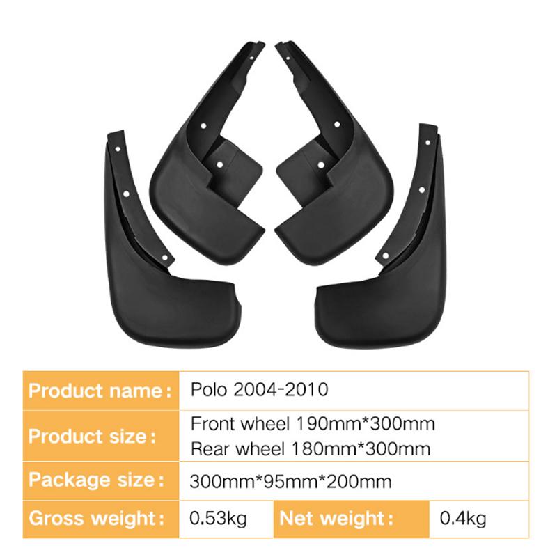 Car Mudguard Front Rear Fender Accessories For Volkswagen VW Polo Mk4 9N3 2004 2005 2006 2007 2008 2009