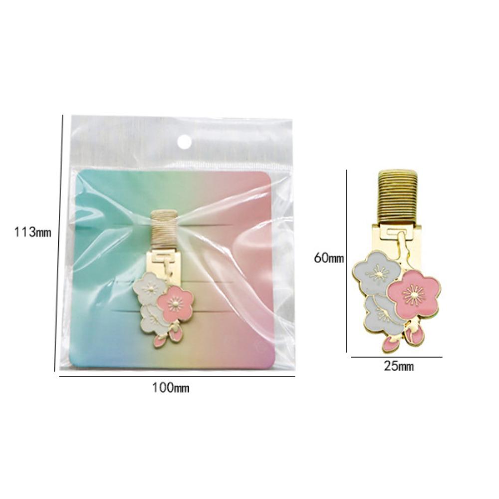Cherry Blossom Spring Pen Clips Metal Paper Fix Clip Portable Bookmark Pen Accessories