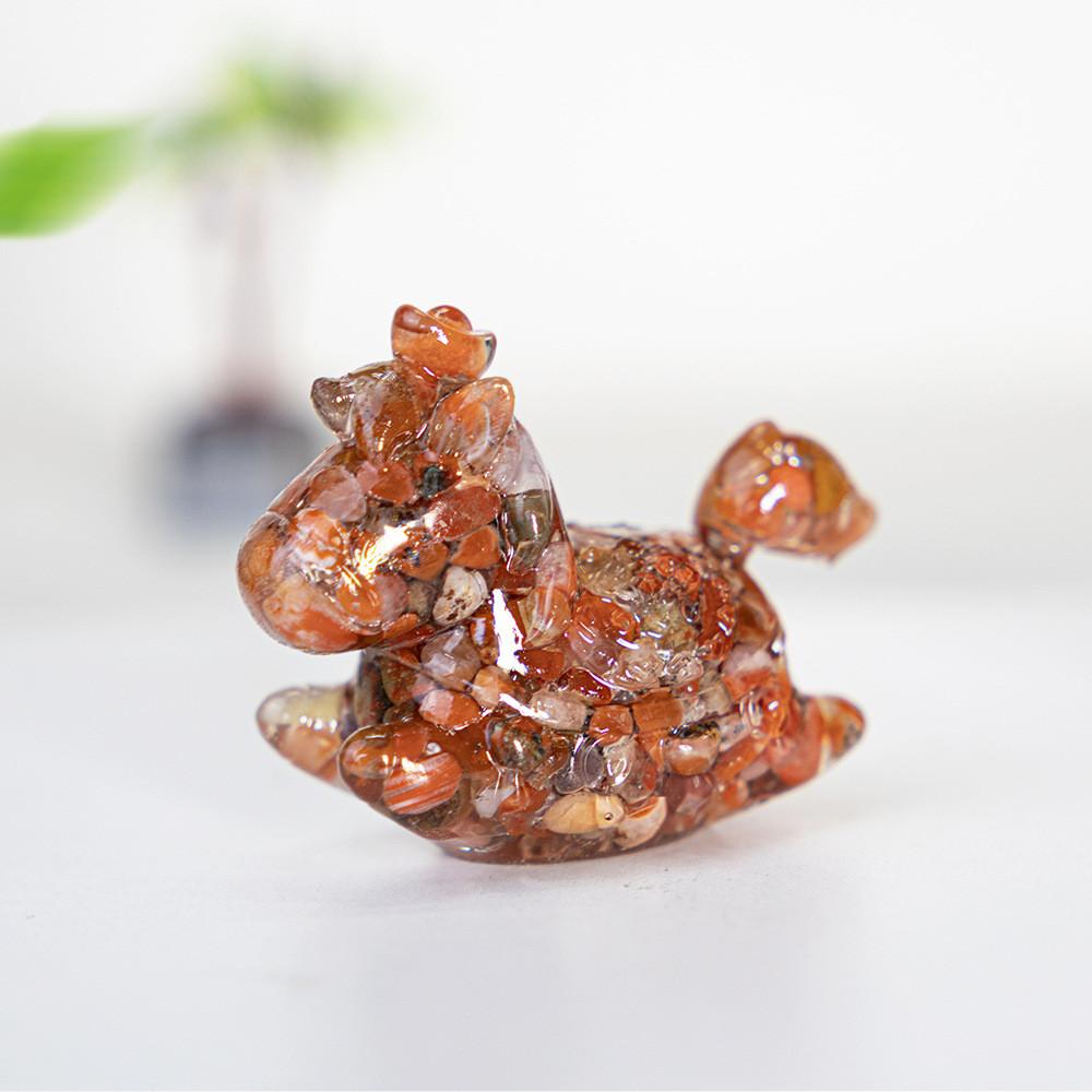 Resin Crystal Horses Desk Decor With Rotatable Animal Figurine For Gift Giving And Home Office