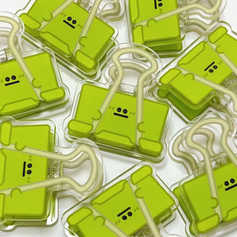 Colorful Cartoon Acrylic Emoji Small Eyes Long Tail Clip Office Stationery Pp Clip File Ticket Clip Planner Book Clip