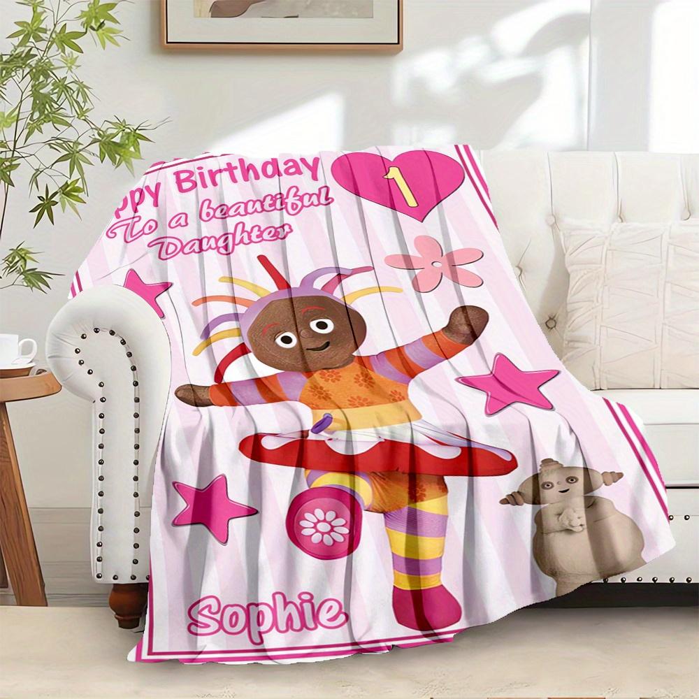 1pc Flannel Throw Blanket, Upsy DaisyPattern Printed Blanket, Warm Cozy Soft Blanket For Couch Bed Sofa Car Office Camping Travelling, Gift 100x150cm