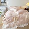 Premium Sense Super Fairy French Princess Style 100 Skin-Friendly Cotton Bed Cover Four-Piece Girl Heart Lace Bed Quilt Cover