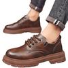 Suit men's shoes autumn 2024 new black British style low-top big head shoes men's business dress casual leather shoes