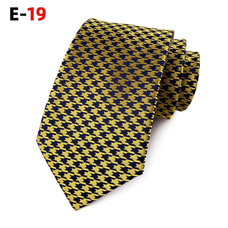 2026 Men's Houndstooth Gold Tie - Perfect for Weddings and Business