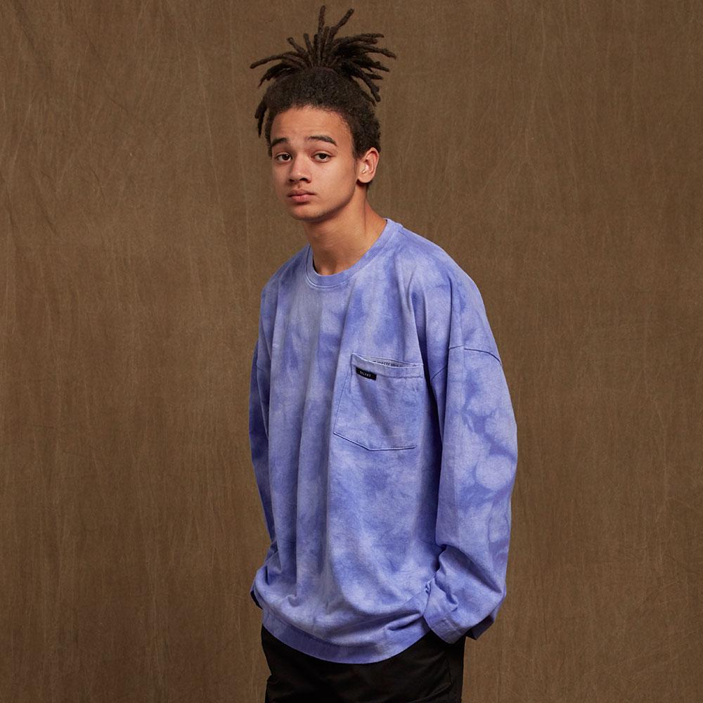 BALANT Marbling Mini Label Pocket T-Shirt - Purple