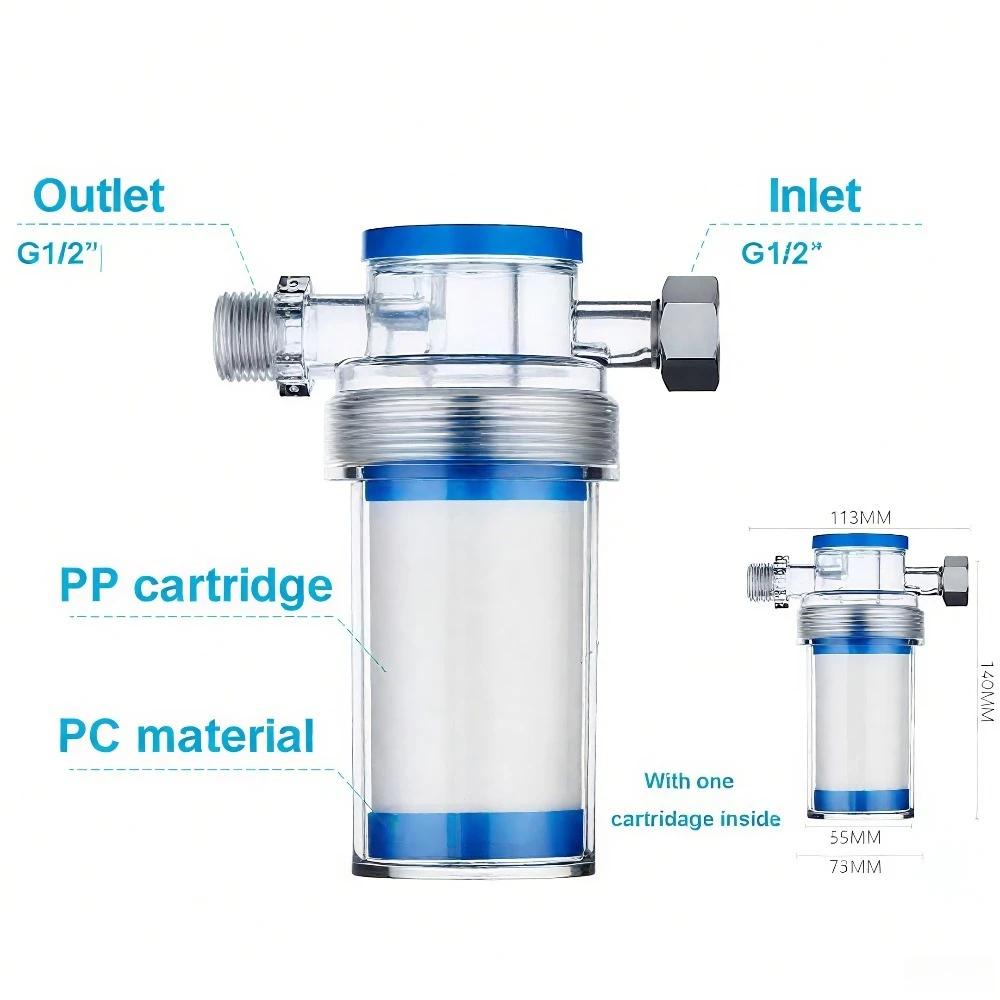 Wasserfilter mit PP-Baumwollfilterelement Universeller Reiniger Entfernt Schlamm Sand Ausgang Duschhahn Sieb für Küche Badezimmer