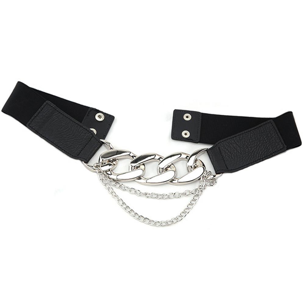 Punk Party Sweater Gothic Coat Tassel Chain Women Punk Belts PU Leather Waistband Jeans Waist Strap