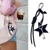 Trendy PU Leather Star Pendant Keychain Stylish Braided Rope Key Holder Handmade Colorful Keyring for Fashion Lovers