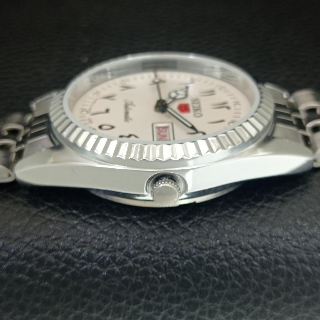 JAPAN VINTAGE REFURBISHED SEIKO 5 AUTOMATIC 6309A MENS WHITE WATCH A442496-1