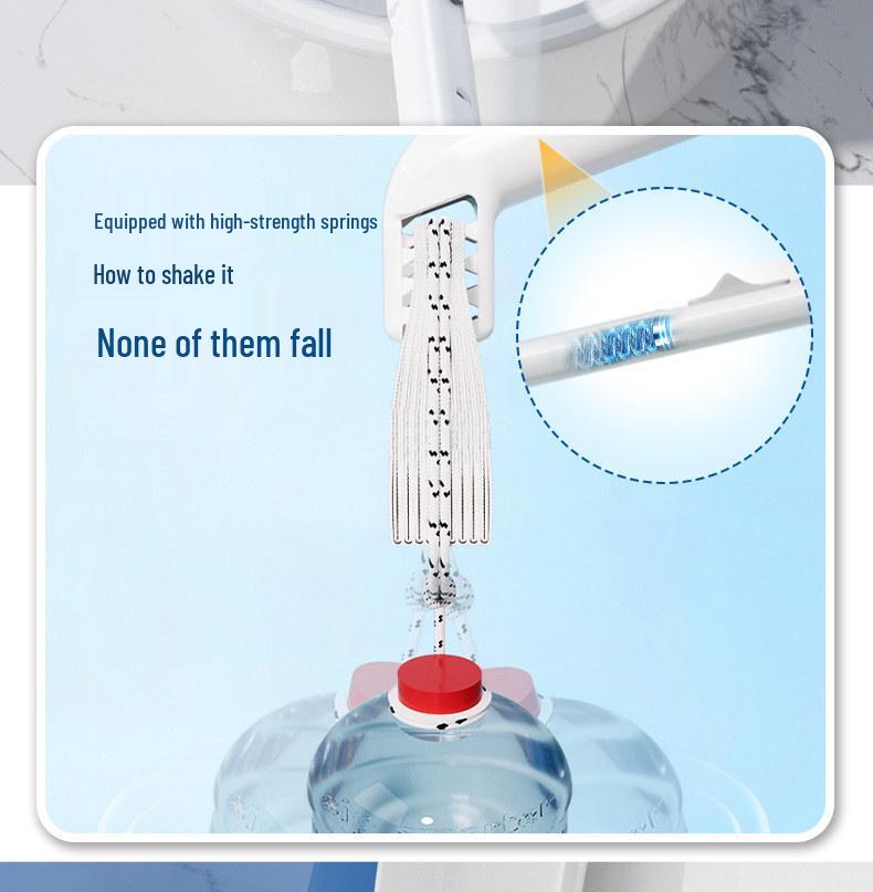 Flushable Japanese Toilet Brush with Dissolvable Head & Built-in Cleaner - Wall-Mounted Home Essential