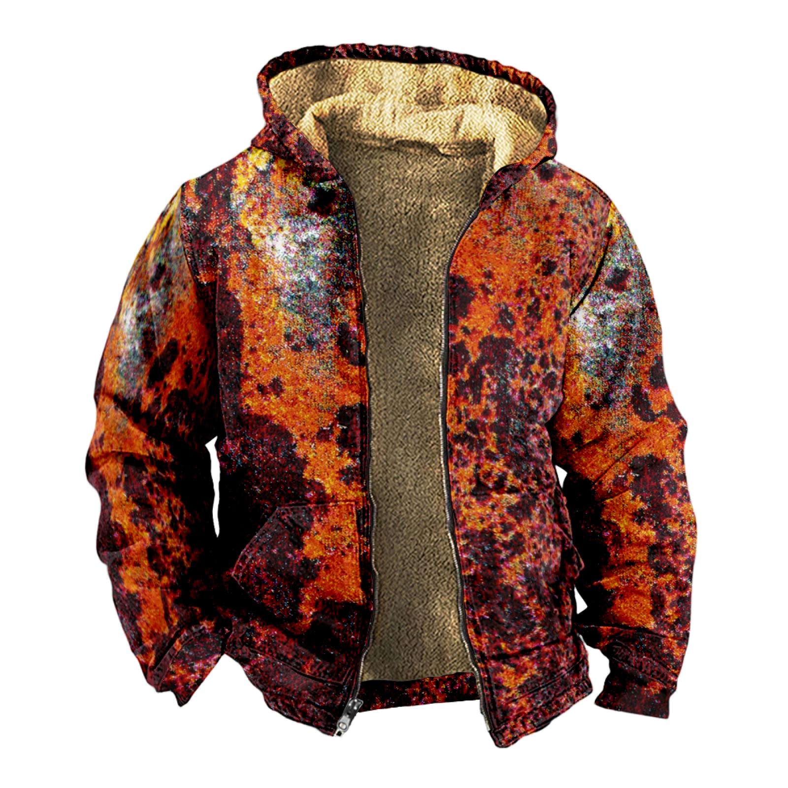 

Мужской индивидуальный повседневный свитер на молнии с длинным рукавом и принтом, толстый хлопковый костюм, зимний костюм XXXL красный