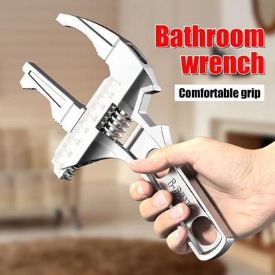 Adjustable Torque Wrench, Aluminum Alloy, Large Opening, Dual Purpose, for Bathroom Plumbing and Faucet Maintenance, Professional Grade