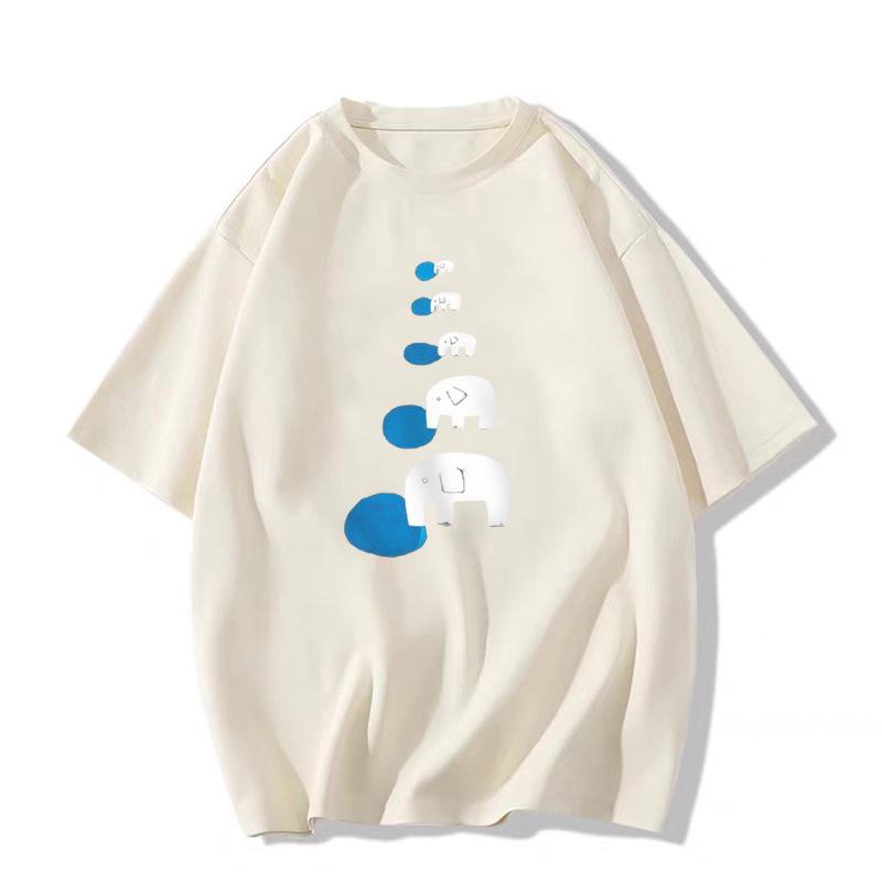 Übergröße Damen T-Shirt aus reiner Baumwolle mit kurzen Ärmeln - 2025 Amerikanisches Design