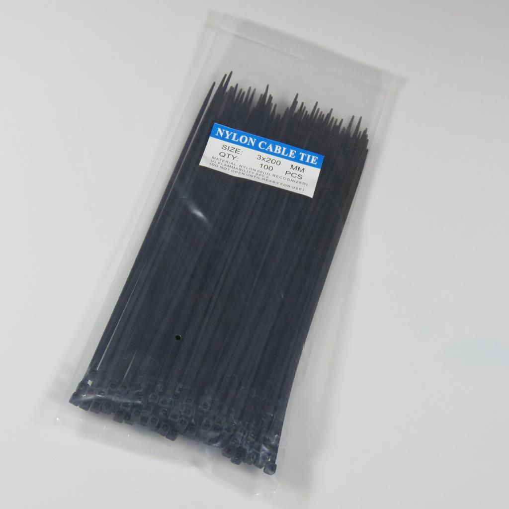 100 ks nylonových kabelových samosvorných plastových stahovacích pásek 3*100/3*150/4*200 MRO a průmyslové potřeby Spojovací materiál a hardware Kabely