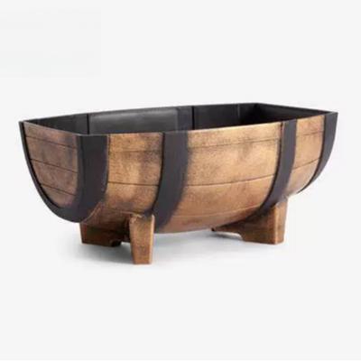 Jardinagem Criativa Vaso de Flores de Plástico Imitação Barril Meio Barril Jardineira de Flores