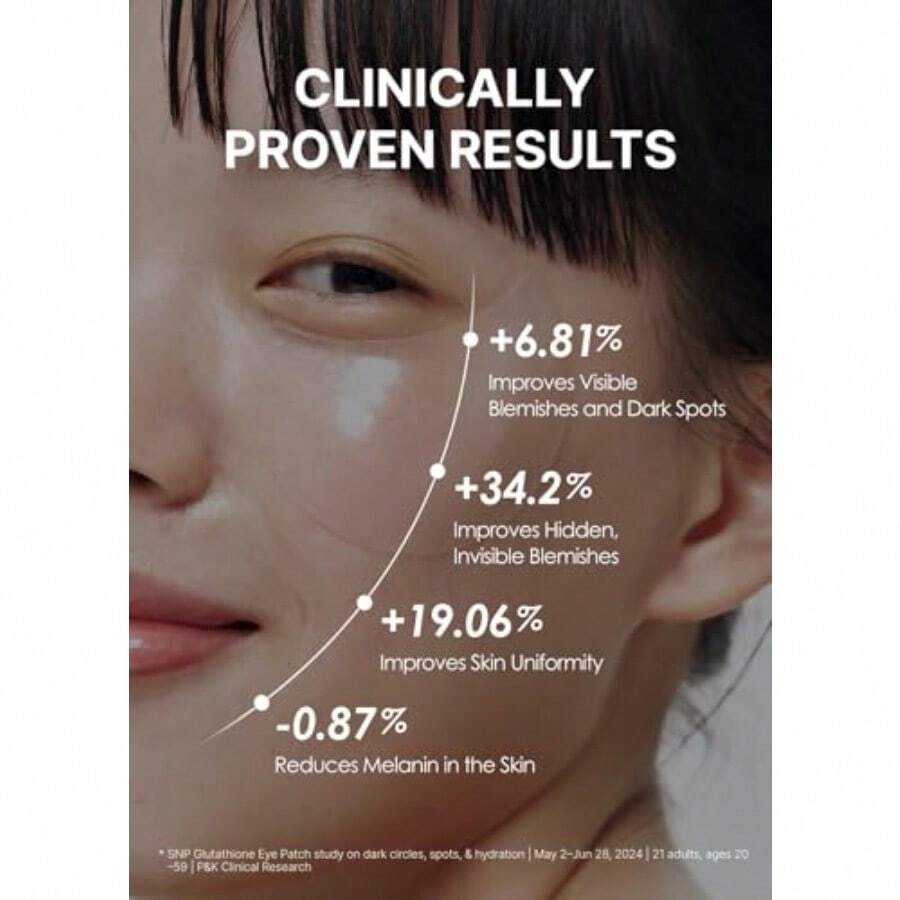 SNP [K Beauty Glutathion Dark Zero Patch Yeux Tonifiant 84g(60ea) Patchs Nourrissants pour le Contour des Yeux pour les Imperfections