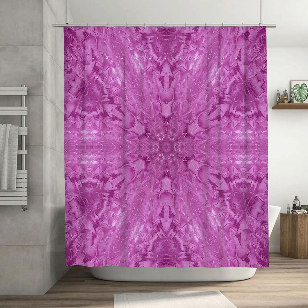 Purple Abstract Shower Curtain Waterproof Bathroom Decor Artistic Wall Hanging Home Decoration 178x205cm (69x83inch)