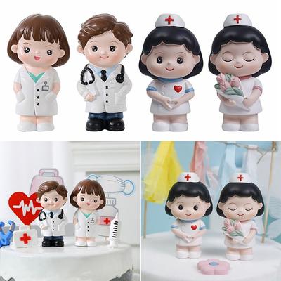 White Nurse Figurine DlY Nurse Baking Ornaments Exquisite Doctor Nurse Model Statue  Home Decor