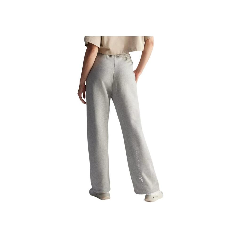 Adidas Solid Color Letter Print Lace-Up Straight Leg Casual Pants Women bottoms Gray JG3690