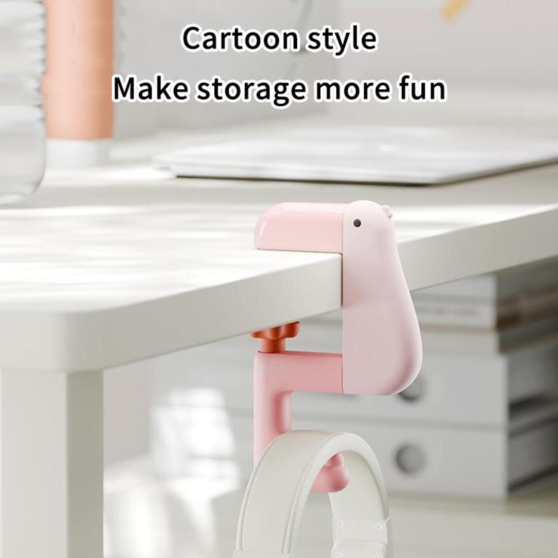 Cute Cartoon Multi-Purpose Duck Design Wall Hooks Hanger For Table Portable Folding Desk Stand Removable Reusable Backpack Hook