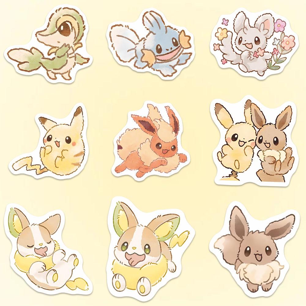 80pcs Pokemon Anime Stickers Pikachu Laptop Skateboard Scrapbook Suitcase Bike Kawaii Sticker Guitar Phone Cartoon Kid Gift Toys