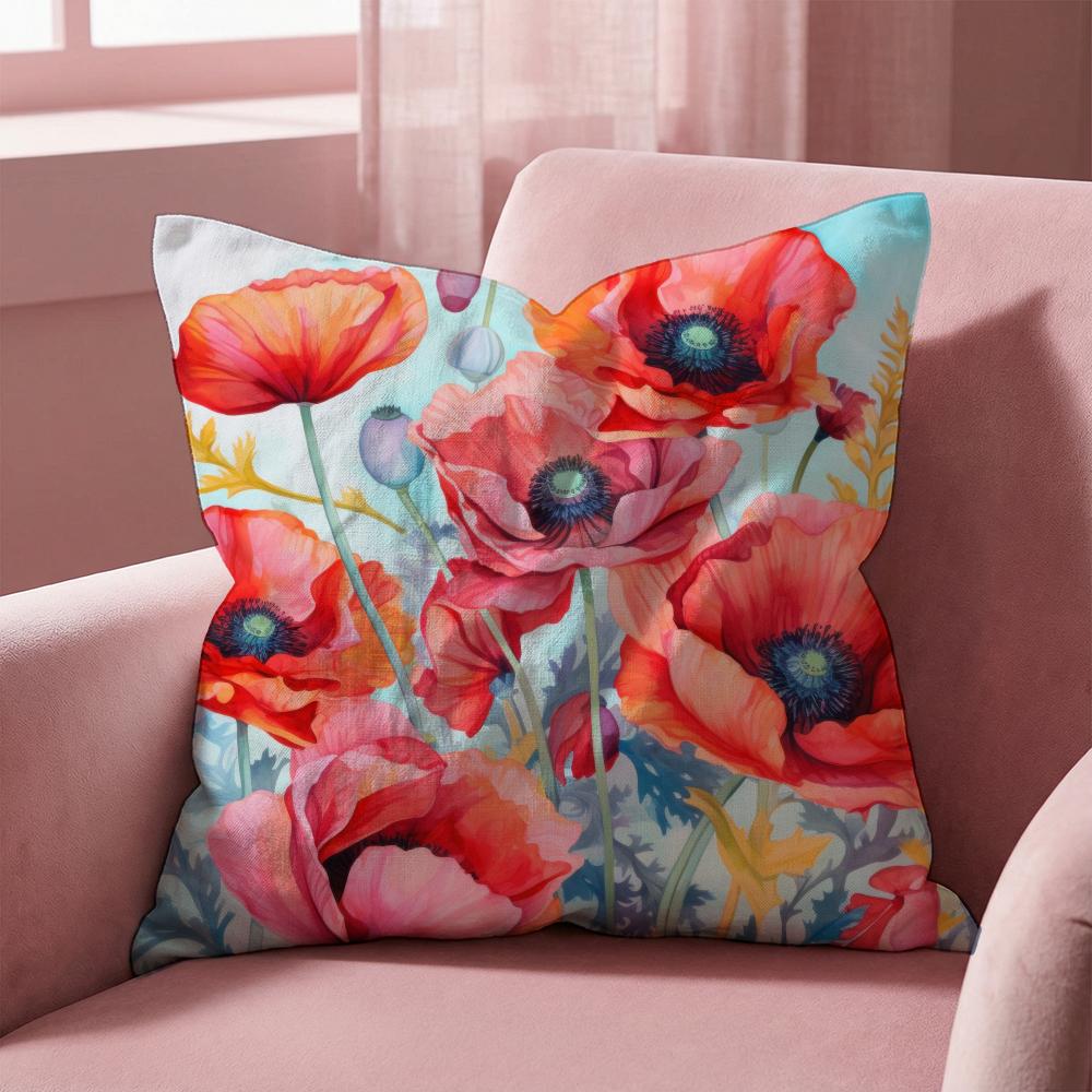Stunning Colorful Floral Cushion Cover Multi-Scene Pillow Cover for Home & Car - Reversible, Soft & Durable for Daily Use