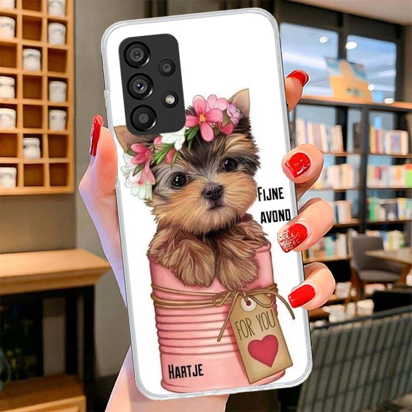 Yorkshire Terrier Dog Puppy Phone Case For Samsung Galaxy A17 A37 A57 A16 A26 A36 A56 A15 A25 A35 A55 A14 A24 A34 A54 A13 A23 A3