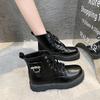 Fashion 2024 Autumn New Women's Round Toe Square Heel Bat Buckle Comfortable Short Boots Warm Metal Decoration Women's Fashion Boots
