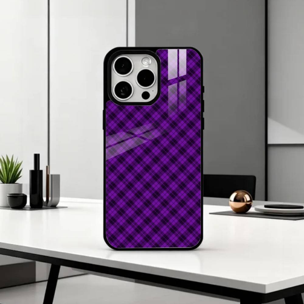 Cool P-Purple P-Plaid Pattern   Phone Case For iPhone17,16,15,14,13,12,11 Plus,Pro Max Magnetic For Magsafe Wireless Charging