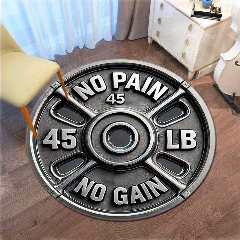 

No Pain No Gain Weightlifting Print Gym Mat Non Slip Exercise Floor Rug Home Gym Living Room Office Decor 1PC 60cm