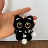 Cute Little Black Cat Bell Keychain Pendant Plush Toy Doll Christmas Tree Hanging Accessories For Boy Girl Brithday Gifts