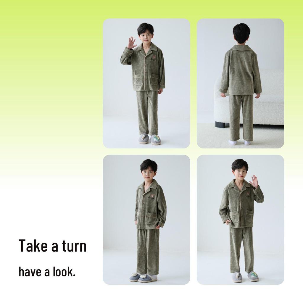 Boys' Thick Fleece Pajamas - Autumn/Winter 2025 Collection