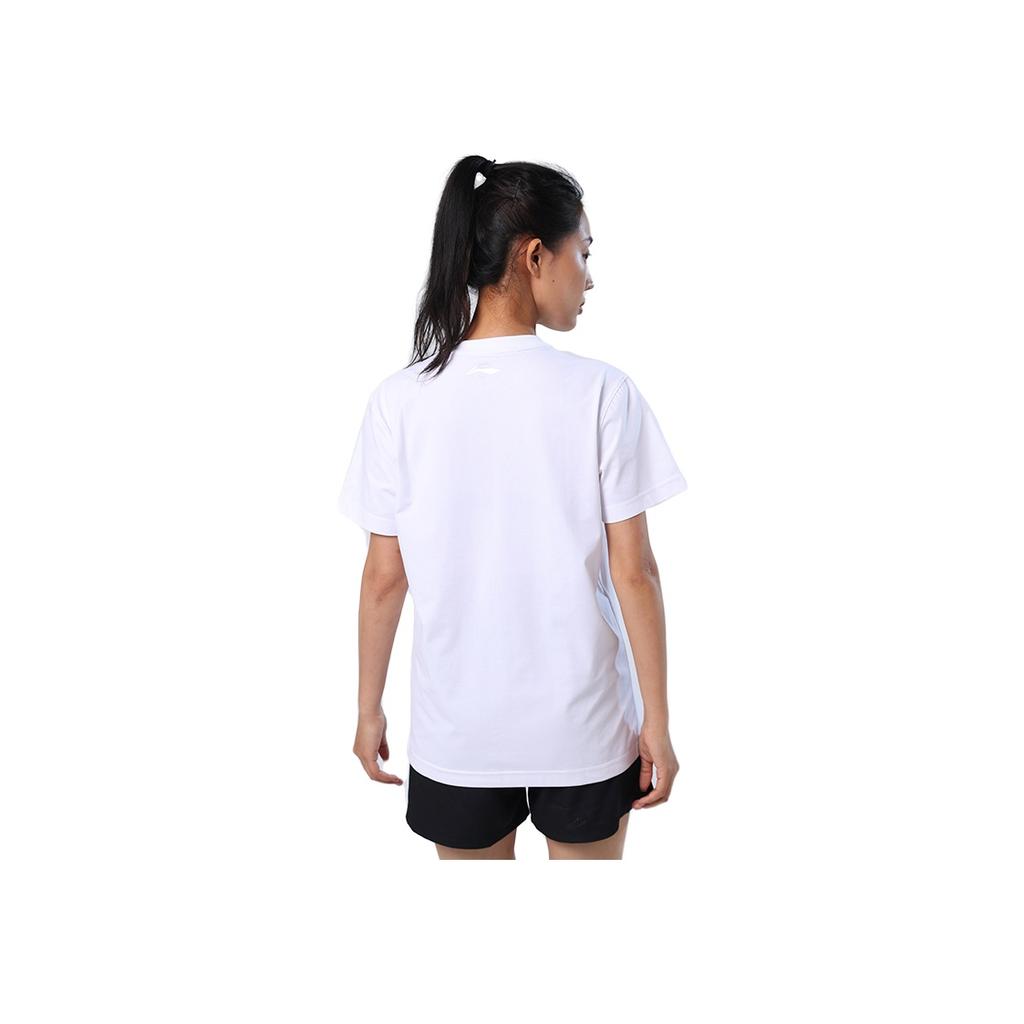 Li Ning Table Tennis Series Quick-Dry Round Neck Pullover Cultural Short Sleeve T-Shirt Unisex Tops White AHSSC21-3