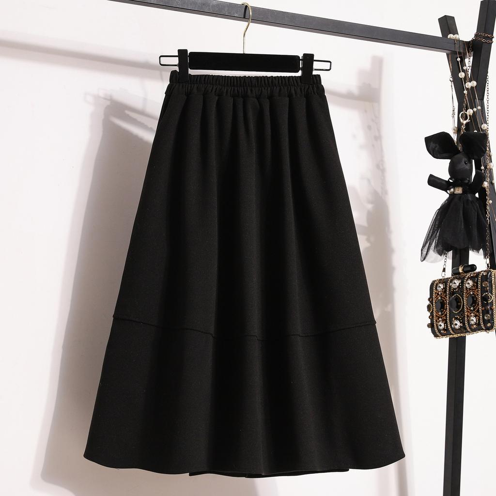 Winter Drooping Versatile Wool Umbrella Skirt Mid-length Sporty High-end A-line Skirt To Make You Look Slim and High-waisted Skirt for Women