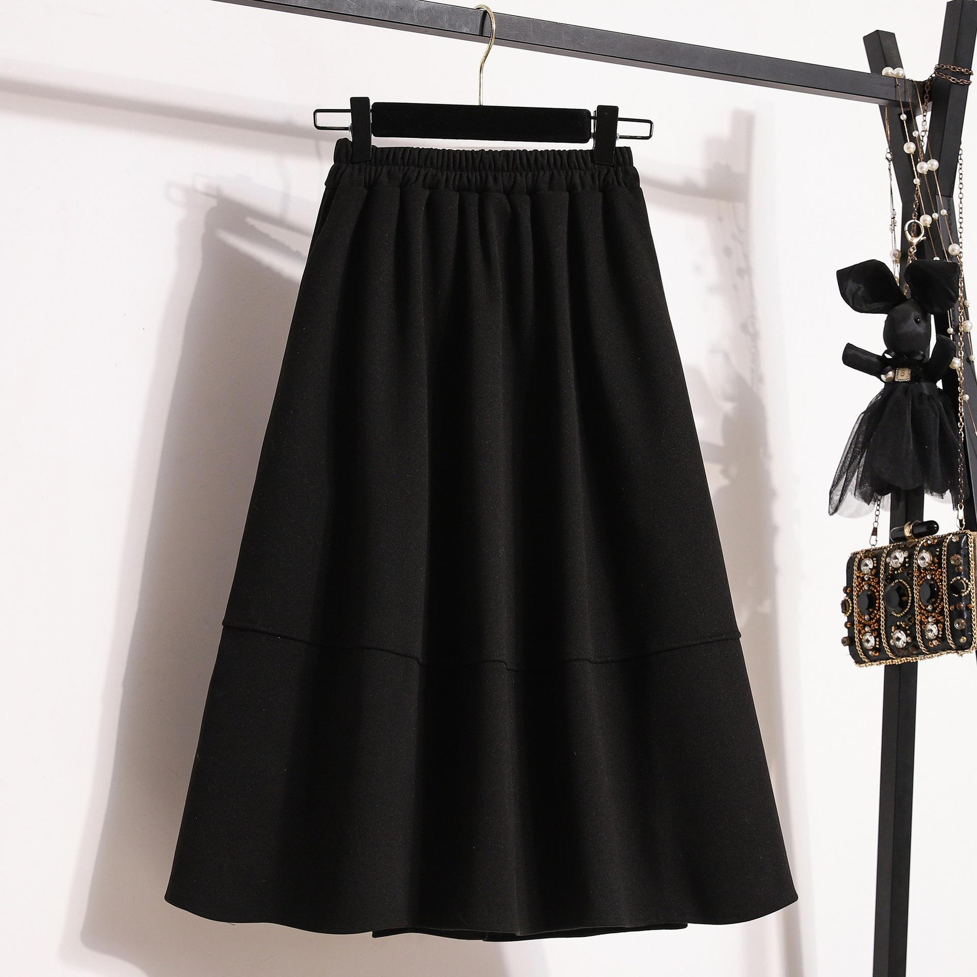 

Winter Drooping Versatile Wool Umbrella Skirt Mid-length Athleticy High-end A-line Skirt To Make You Look Slim and High-waisted Practical Use L