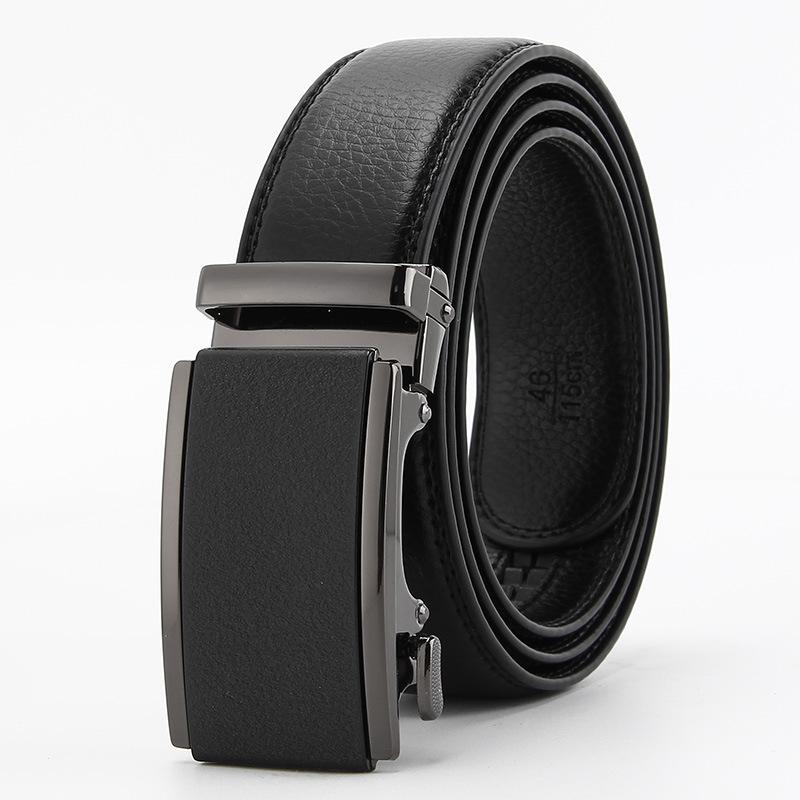 Frosted Automatic Buckle Edge Scratch-Resistant Microfiber Imitation Cowhide Belt, Business And Leisure Men'S Trendy Belt