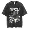 Baumwolle Y2K Gewaschene T-Shirts Hip Hop Retro Punk Gothic Print T-Shirts Harajuku Lässig Vintage Herren Damen Kurzarm Oberteil