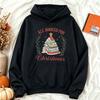 All Booked for Christmas Book Tree Hoodies Women Retro Bookworm Graphic Sweatshirt Aesthetic Winter Oversized Streetwear