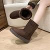 Thick-soled Snow Boots Fur Integrated Medium Boots 2025 Winter Velvet Short Boots One Pedal Non-slip Warm Cotton Shoes