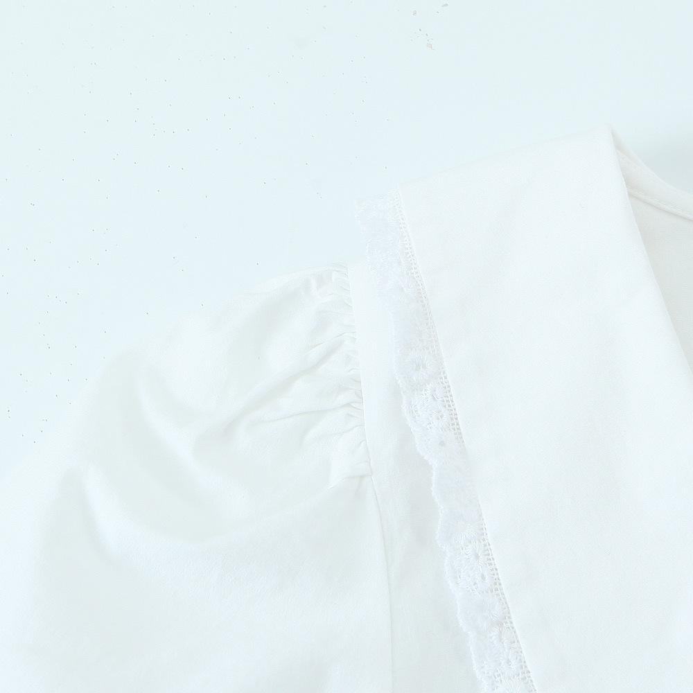2025 Spring/Summer Slim Fit V-Neck Lace Patchwork Dress - Sweet Princess Style for Women