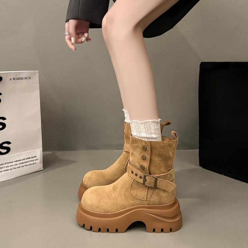 Women's Thin and High Fashion Hundred with Soft Elastic Comfort Ankle Boots Shock Absorption Non-slip Casual Sports Martin Boots