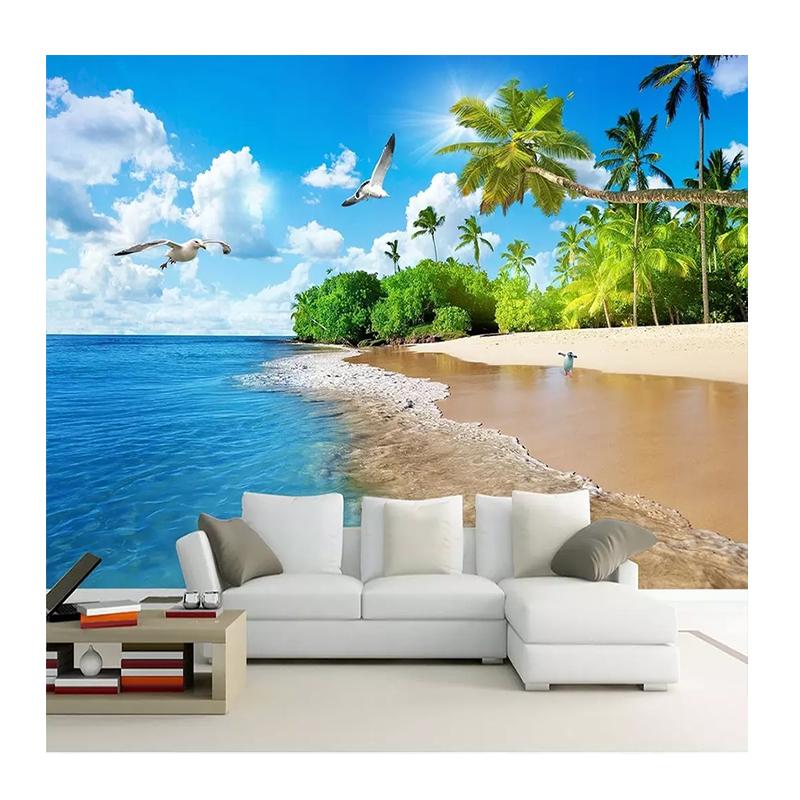 

Photo Murals Seascape Beach Coconut Tree 3D Wall Paper For Living Room TV background Decor Wall Murals 200 cm(W) x 140 cm(H)