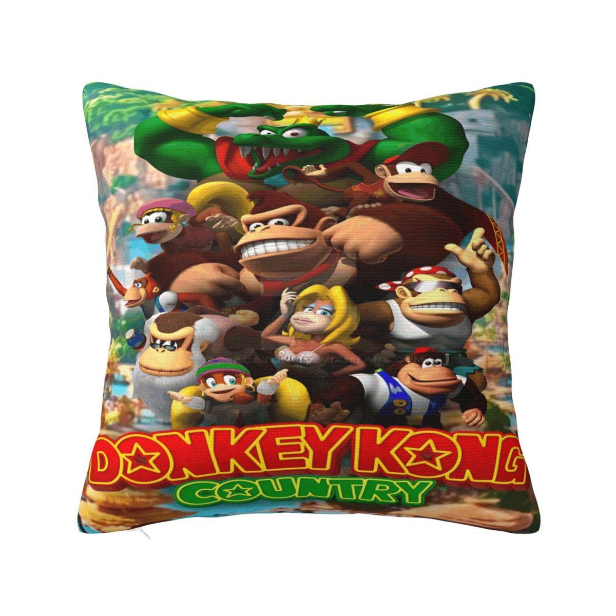 Home Decor Donkey Kong Bananza Game Pillowcases Accessories Pillow Cover Zipper Multi Size 12x12Inch