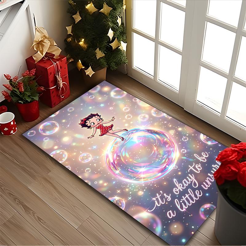 1pc Office Carpet, Betty Boop Chair Rug, Living Room Printed Area Rug, Home Chair Floor Mat